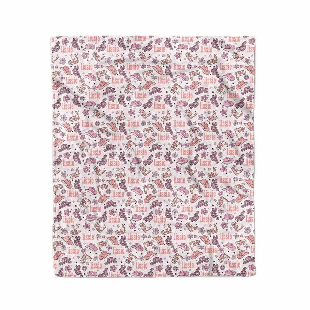 personalized kids blanket buckaroo cowgirl blanket