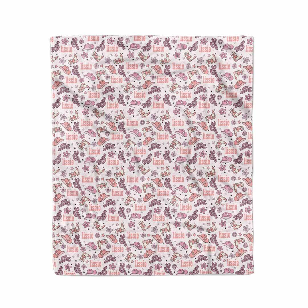 personalized kids blanket buckaroo cowgirl blanket