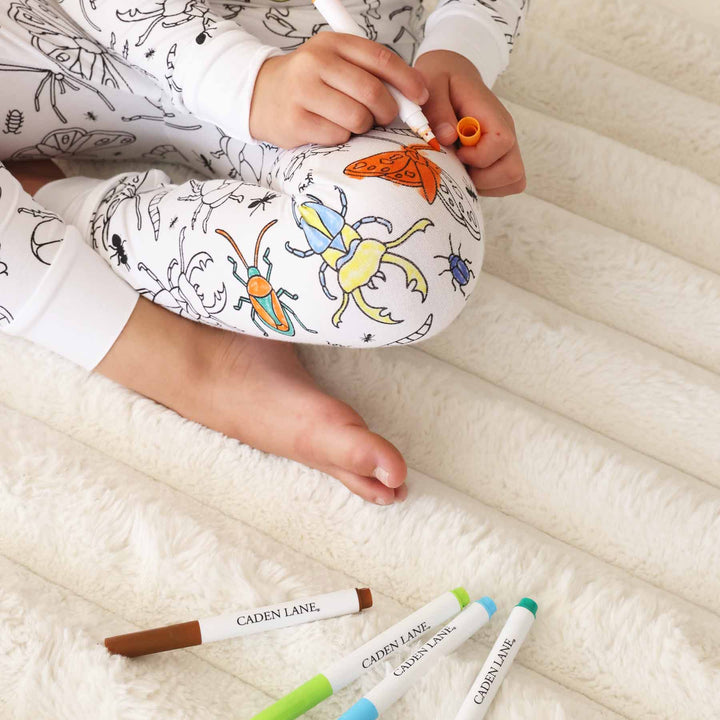 Colorable Two-Piece Pajama Set | Doodle Bugs
