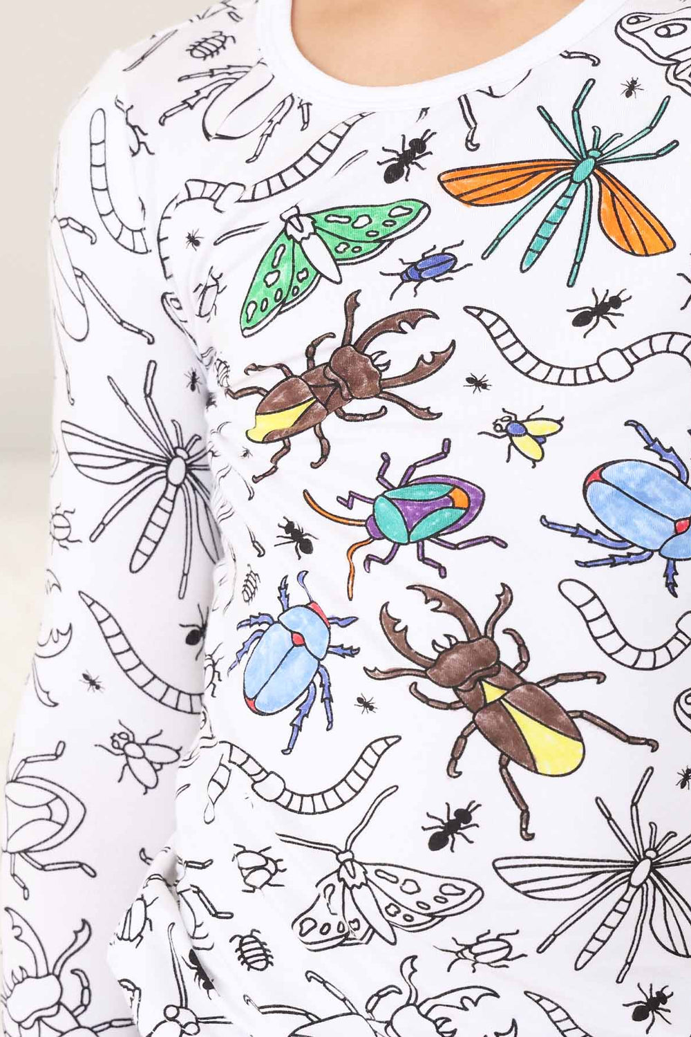 colorable bug pajamas for kids 
