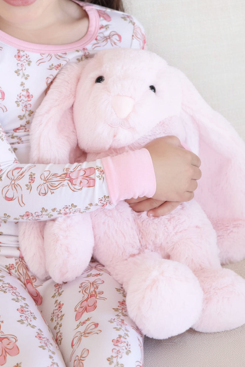 pastel pink bunny stuffed animal for girls 