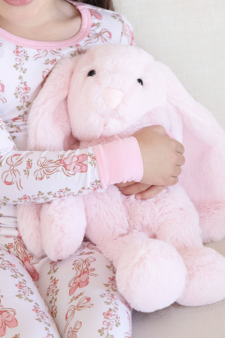 pastel pink bunny stuffed animal for girls 