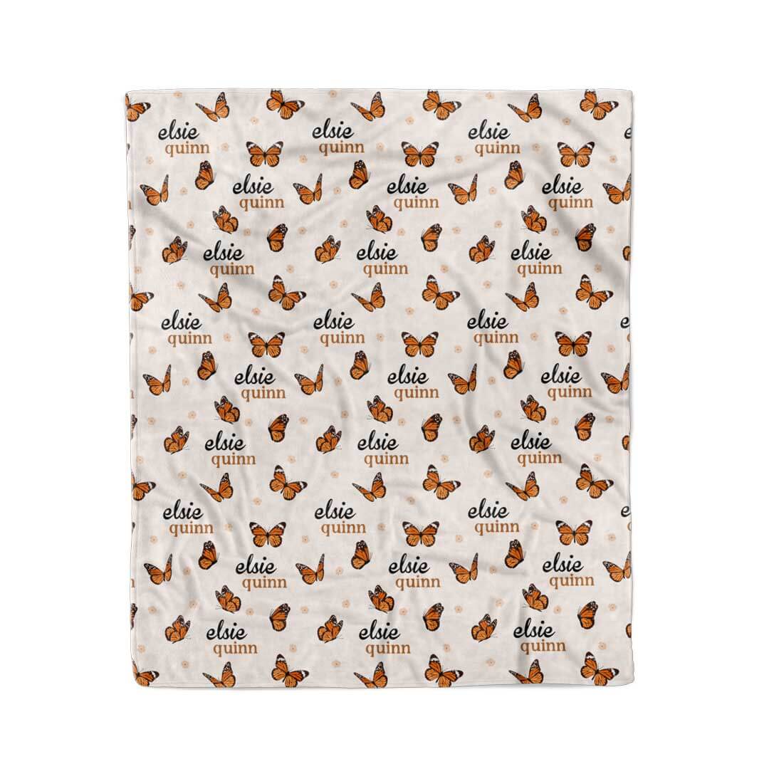 butterfly personalized blanket for kids 