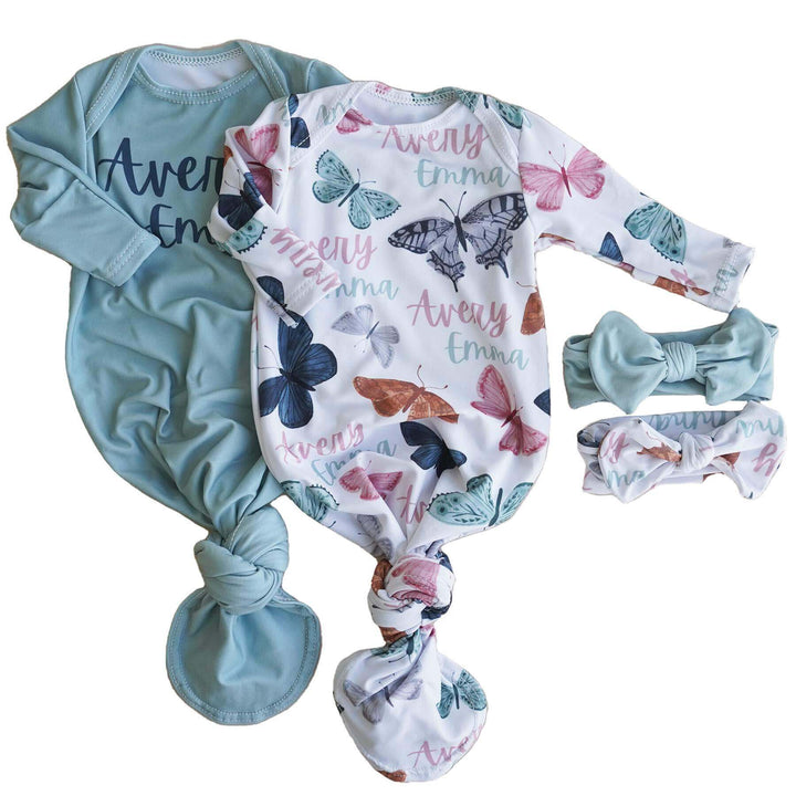 bentley's butterfly personalized knot gown 