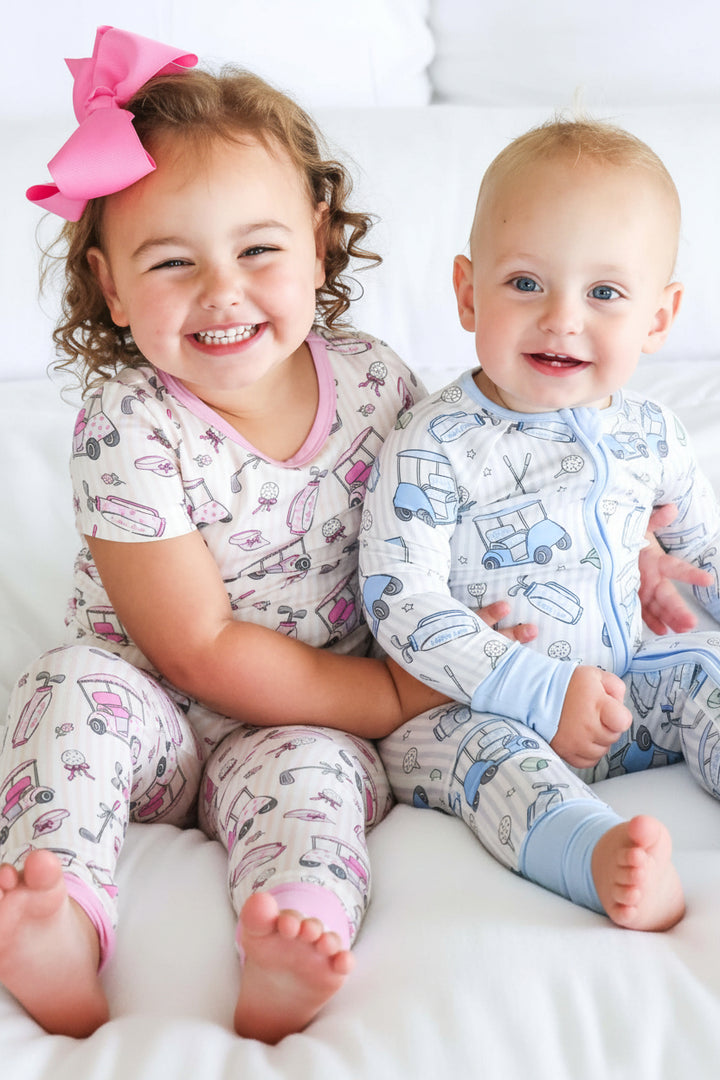 sibling matching pajamas caddie crew