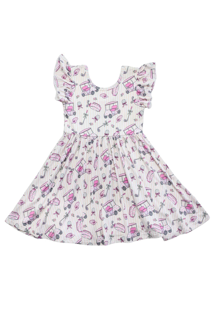 Girls' Ruffle Twirl Dress | Caddie Crew Pink