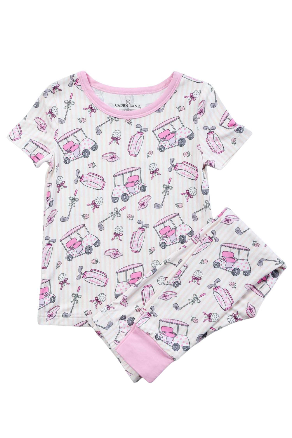 pink golf short sleeve pajama set