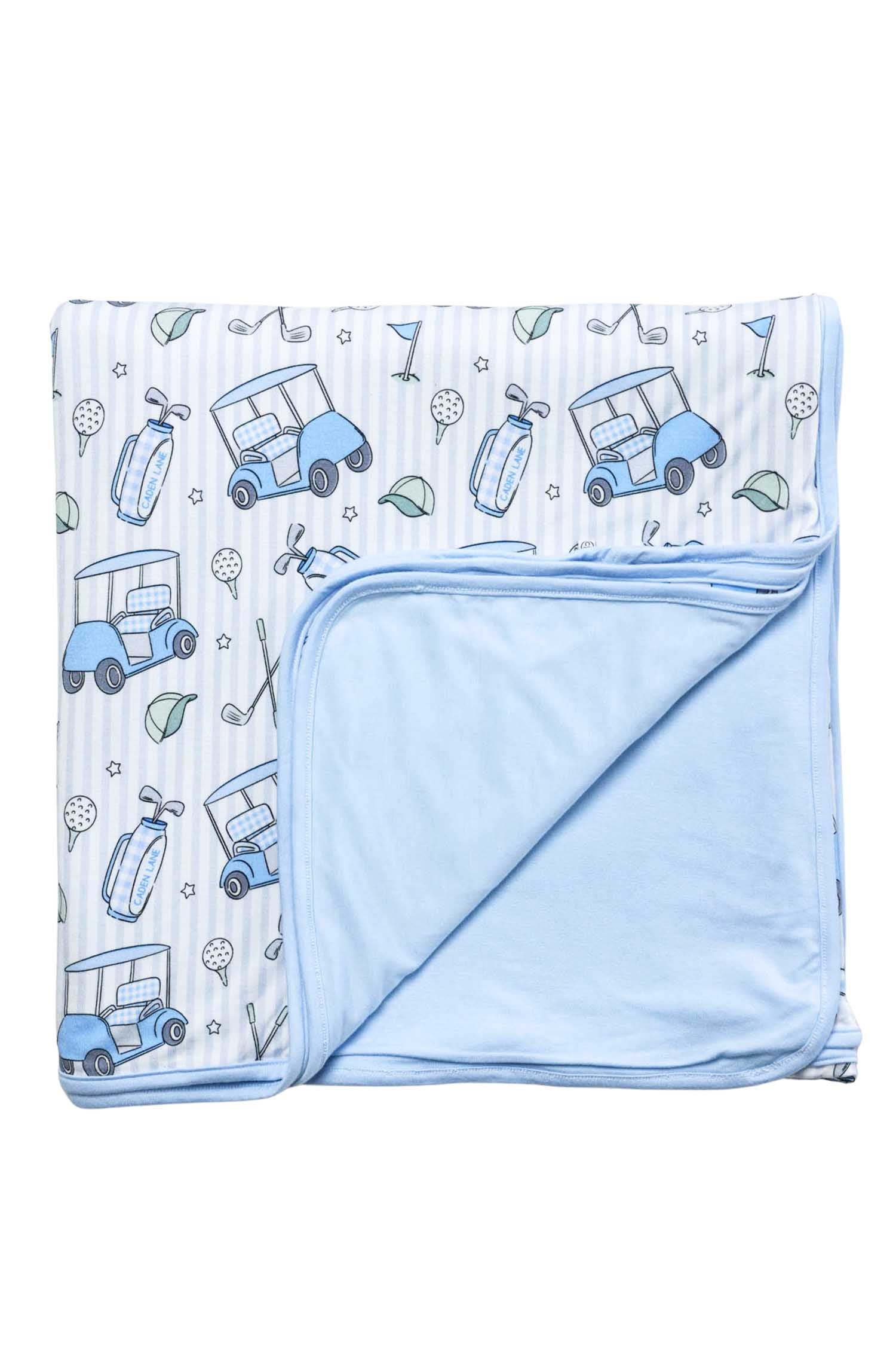 Double Sided Bamboo Blanket | Caddie Crew Blue