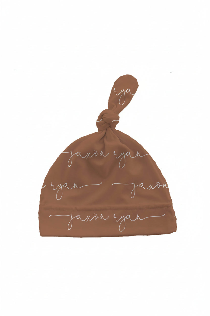 personalized knotted hat 