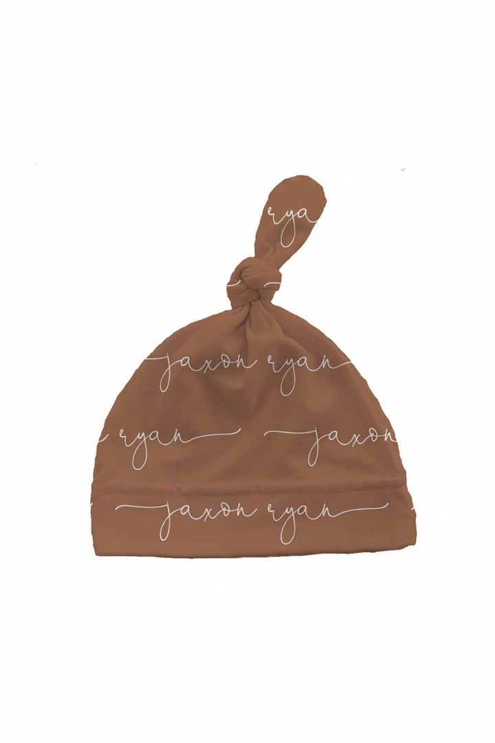 personalized knotted hat 