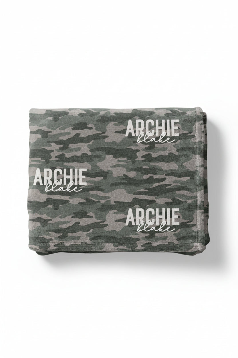 camo crew personalized kids blanket 