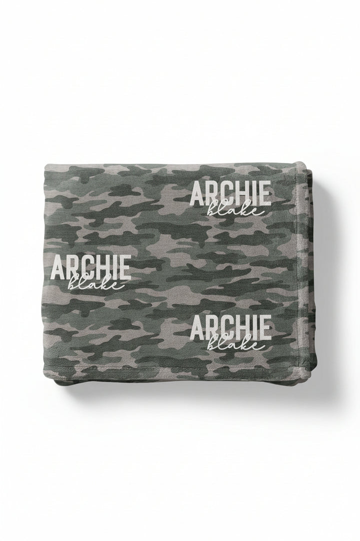 camo crew personalized kids blanket 