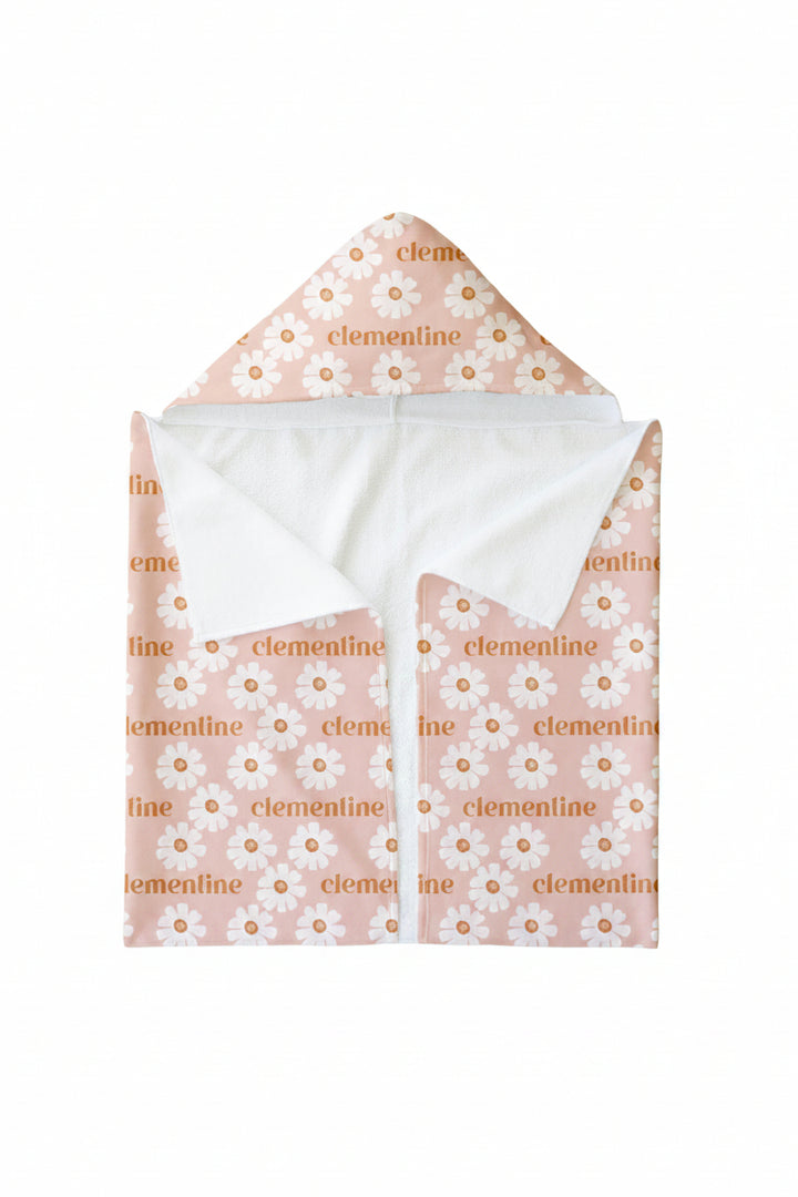 peach flower personalized toddler blanket 