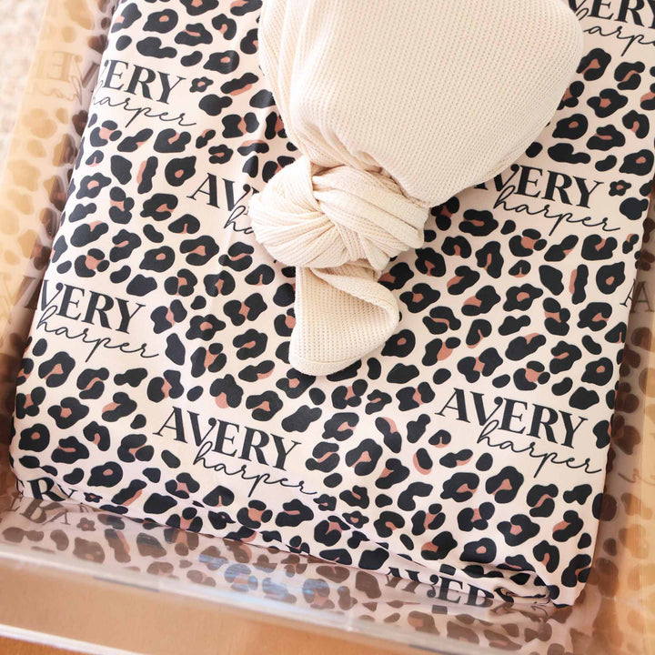 Seeing Spots Leopard Personalized Swaddle Blanket