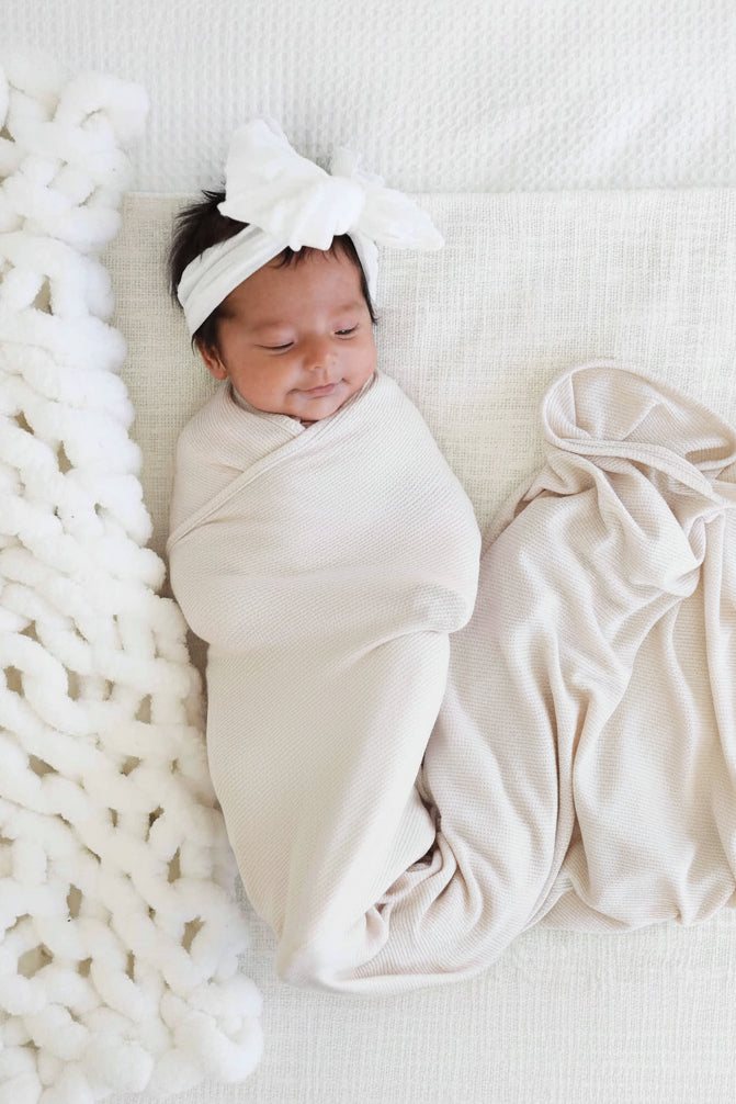 cloud waffle oversized swaddle blanket