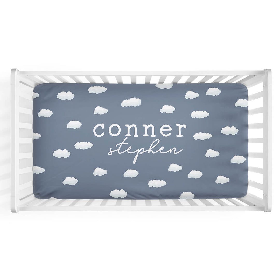 cloud personalized crib sheet 