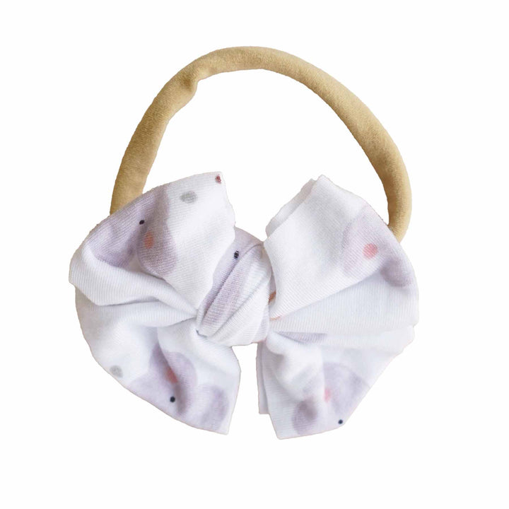 cloudy cuddles knit bow headband 
