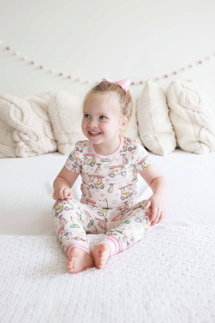 2pc pajama set for girls pink 