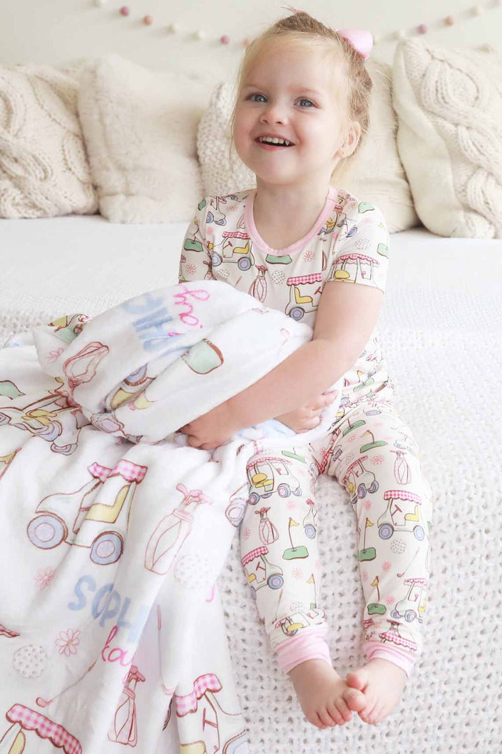 country club cuties personalized minky blanket for kids 