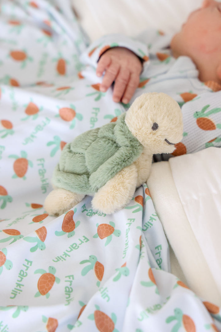 coastal cruisers turtle print bamboo waffle swaddle blanket for newborns