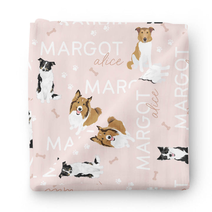 Personalized Baby Name Swaddle Blanket | Dog Breeds