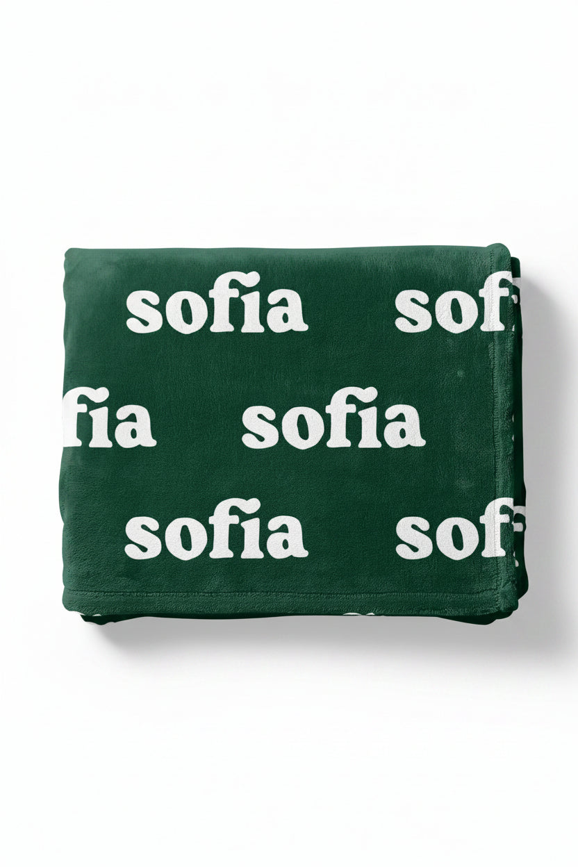 hunter green personalized color blanket