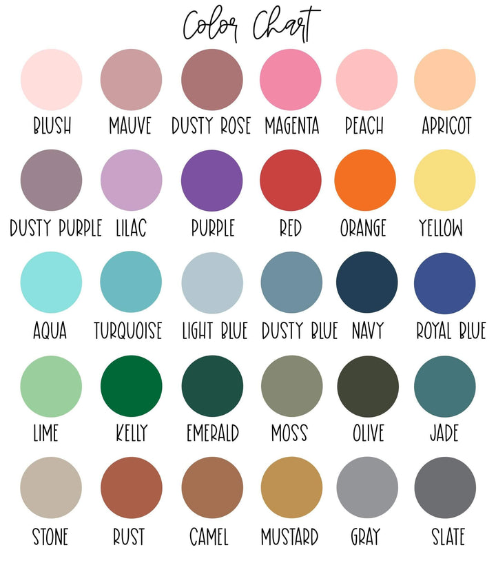 color chart personalized blankets 