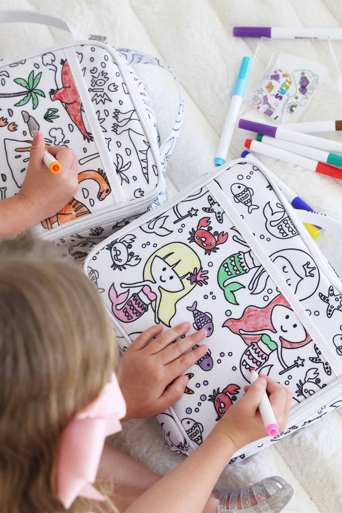 colorable kids lunchbox under the sea themed 
