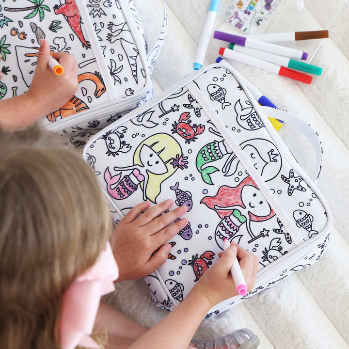 colorable mermaid lunchbox for girls back to school 
