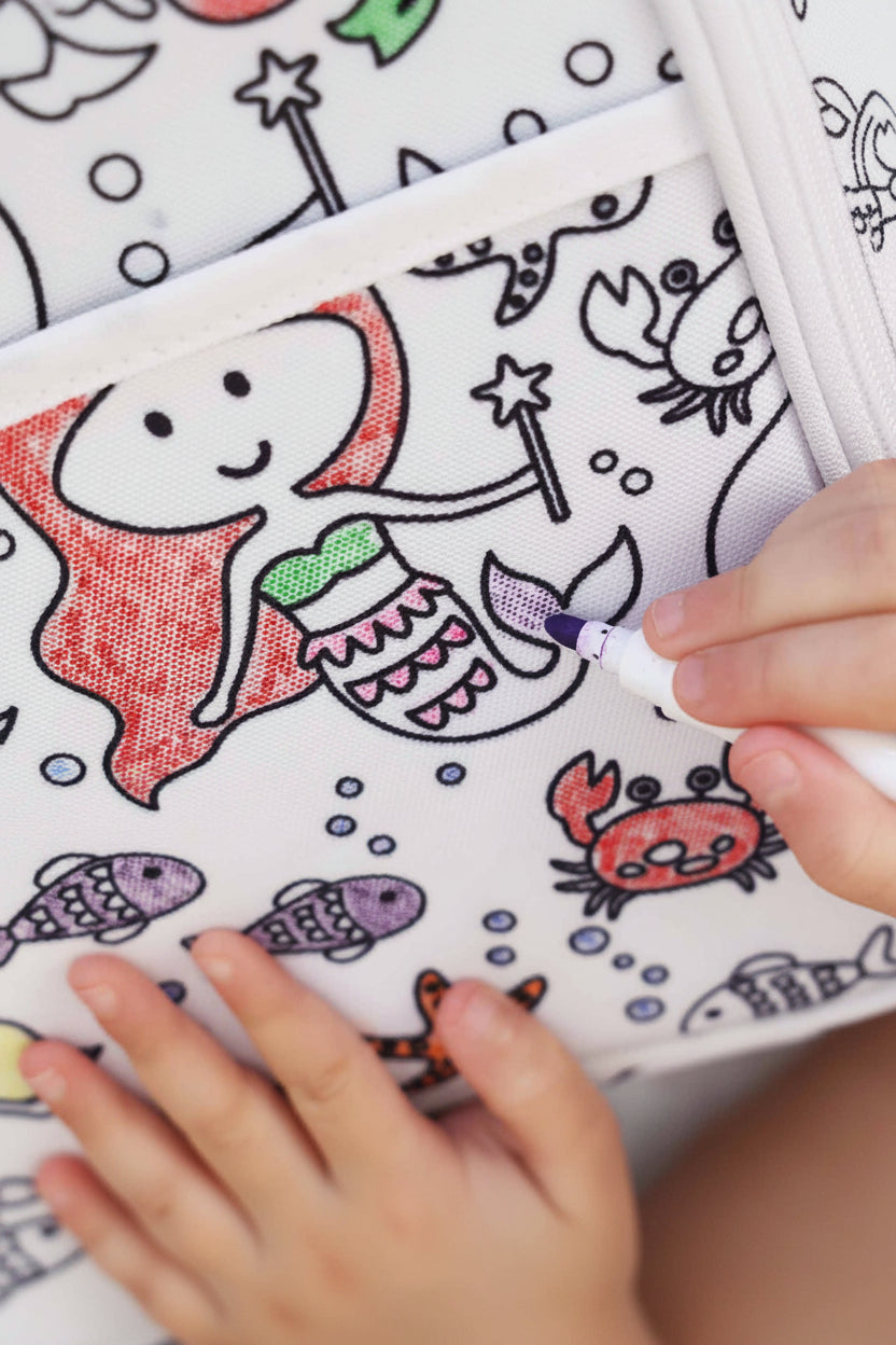 colorable lunchbox for girls mermaid themed 