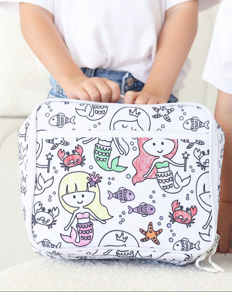 mermaid colorable lunchbox for kids 