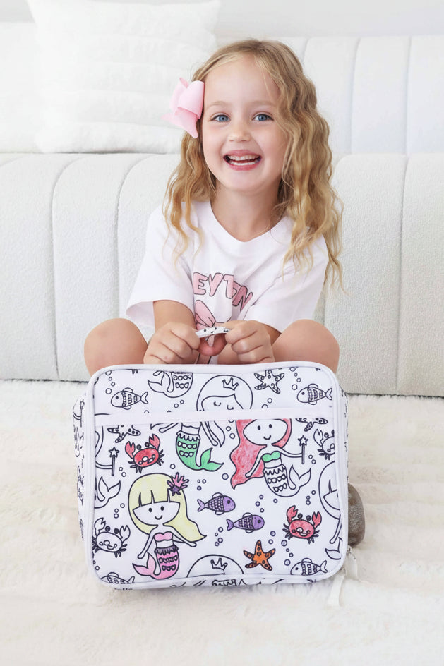 colorable mermaid lunchbox for kids 