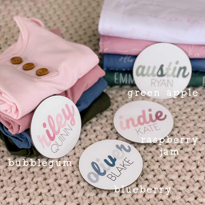 color letter personalized wood sign announcement 