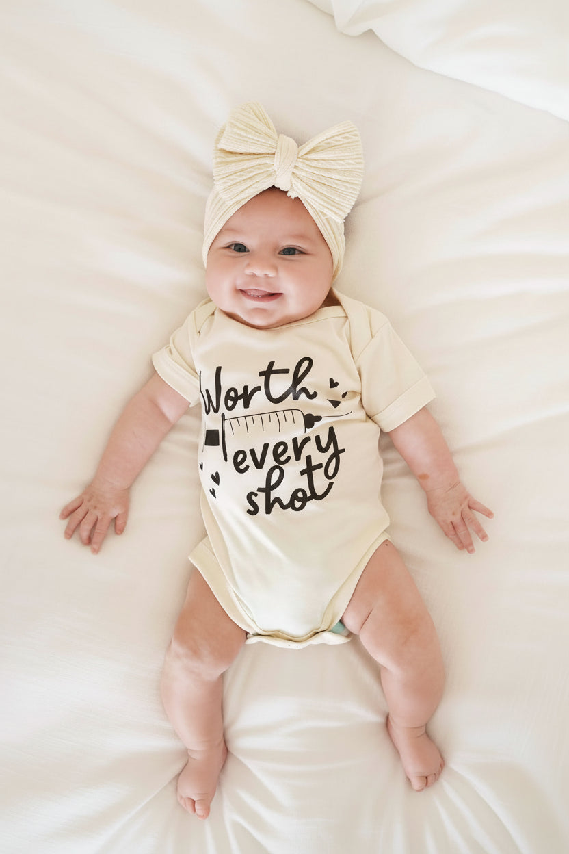 worth every shot ivf graphic bodysuit for babies 