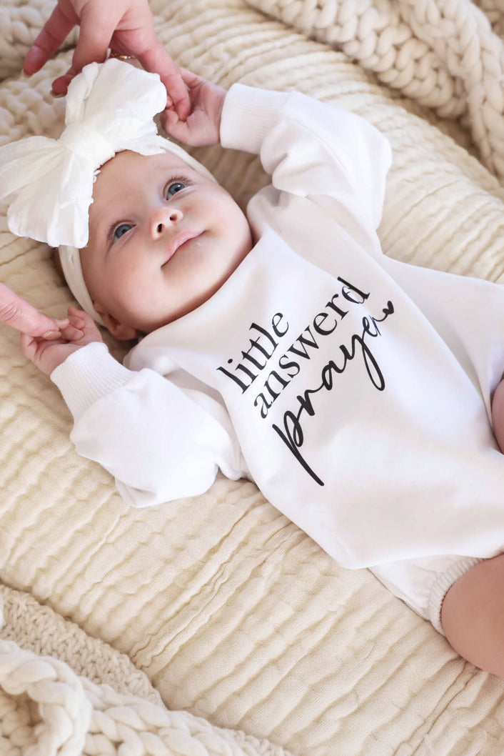conceive fertility foundation sweatshirt bubble romper for babies answered prayer