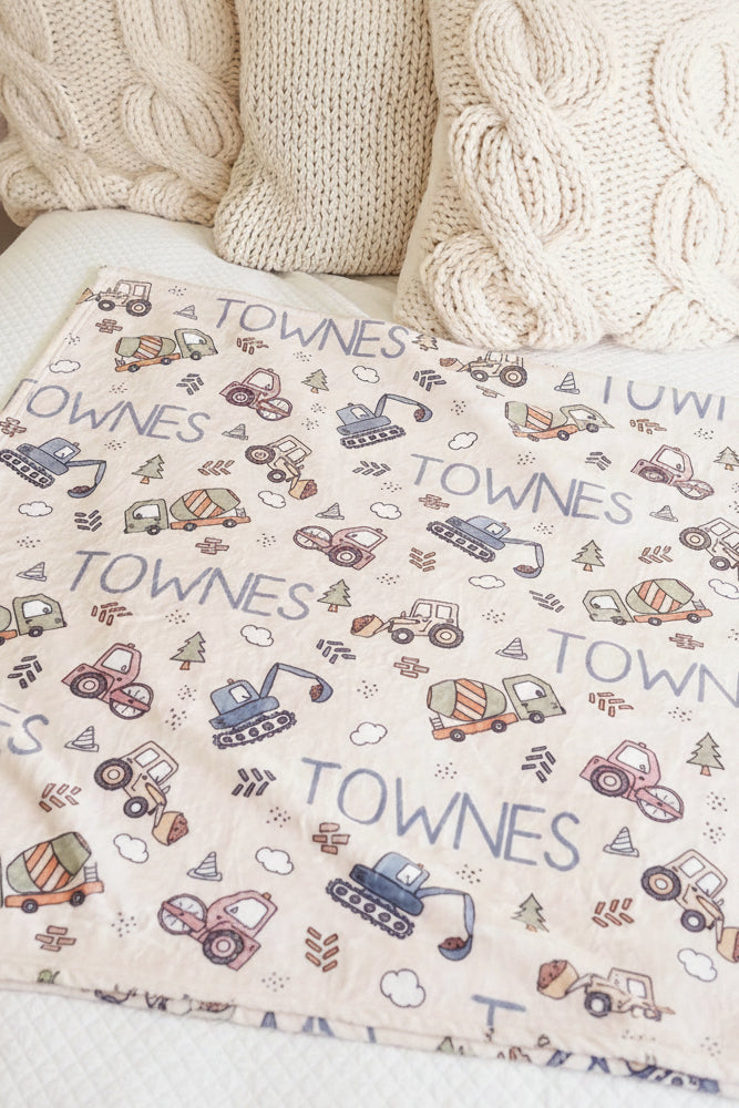 new build personalized name blanket for kids