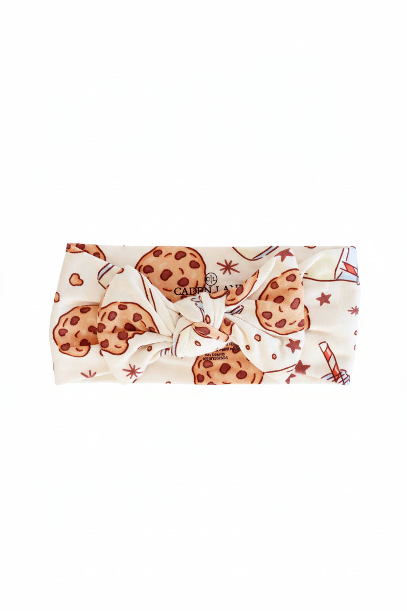 cookie cuddle knit large bow headwrap for babies 
