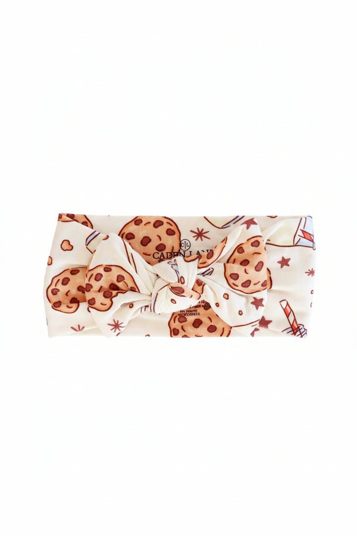 cookie cuddle knit large bow headwrap for babies 