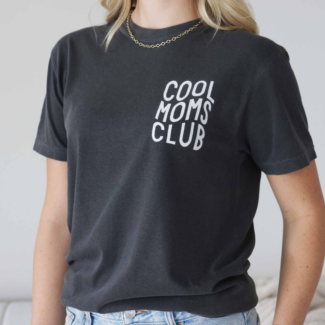 charcoal cool moms club graphic tee for women
