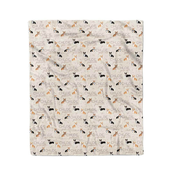 neutral corgi kids blanket