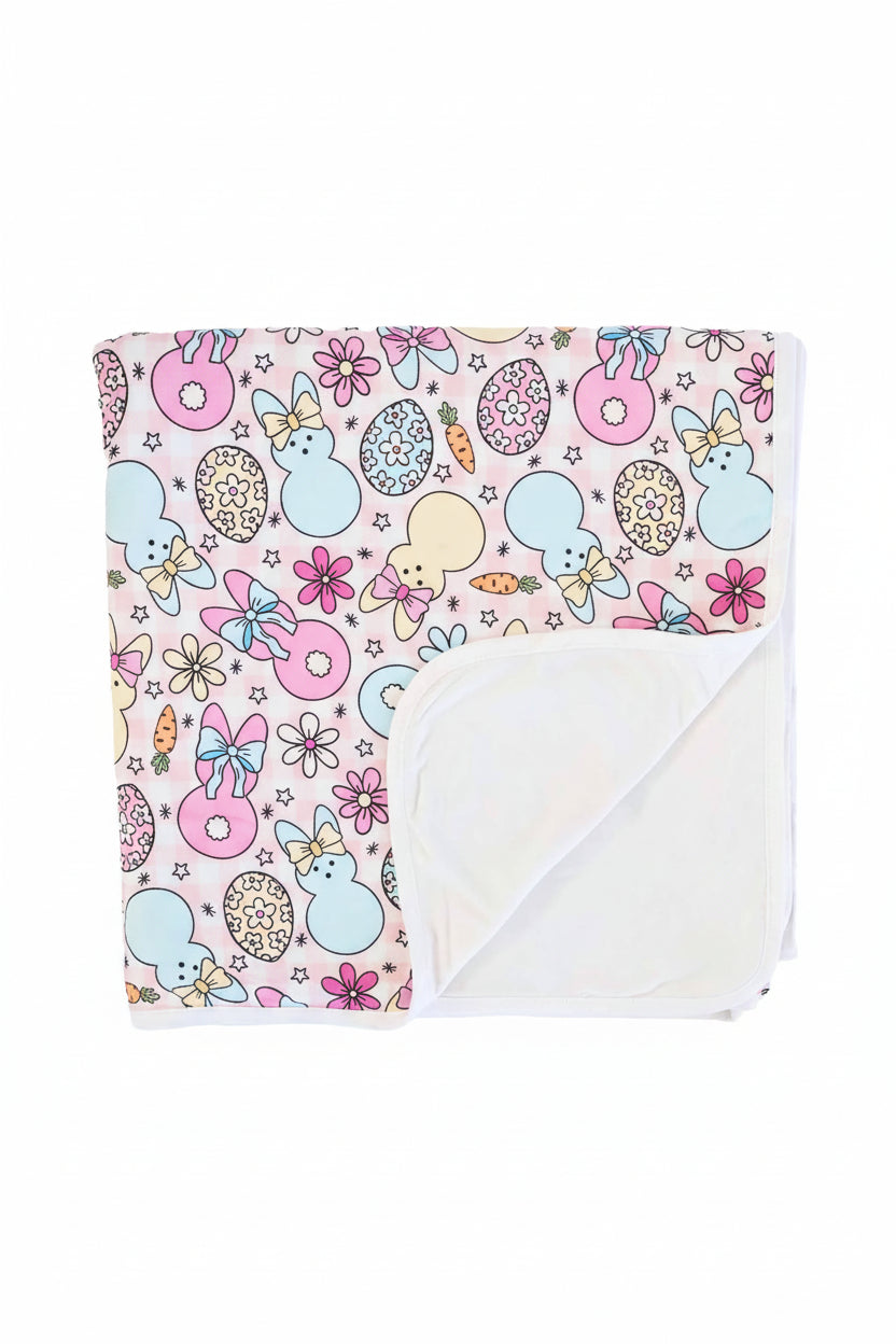 Cottontail Cuties Double Sided Bamboo Blanket | Pink