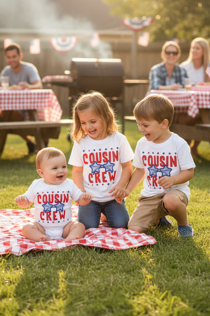 cousin crew graphic tee and bodysuit group pic