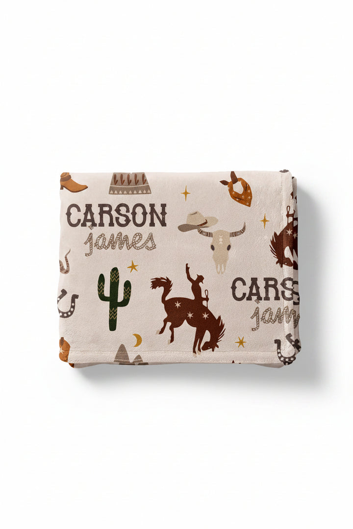 giddy up personalized kids blanket 