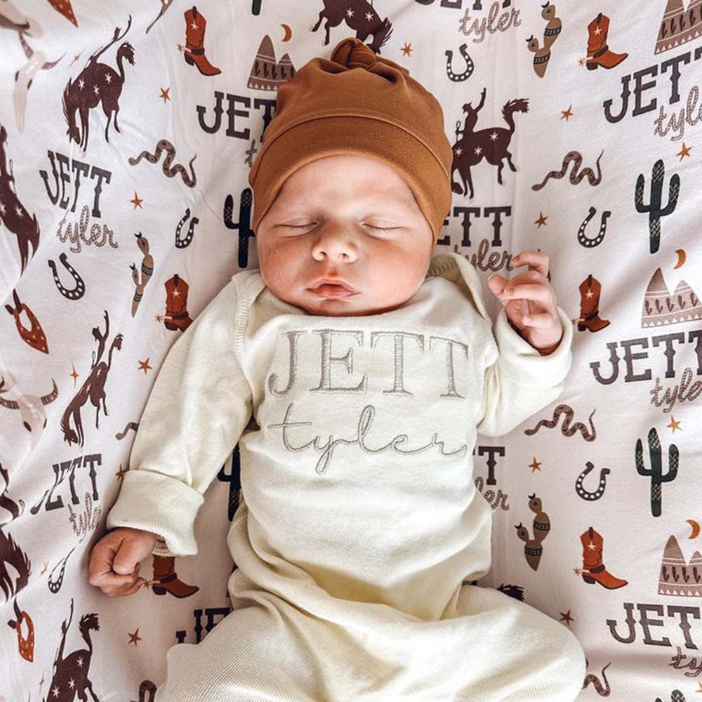 cowboy personalized swaddle blanket 