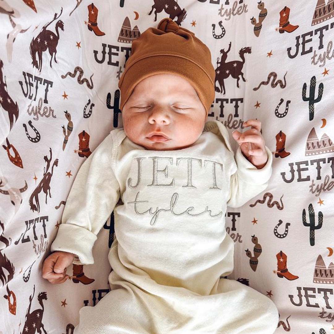 cowboy personalized swaddle blanket 