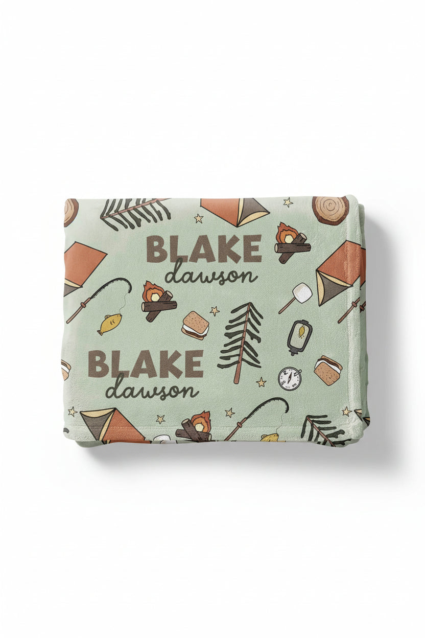 personalized kids blanket cozy camper 