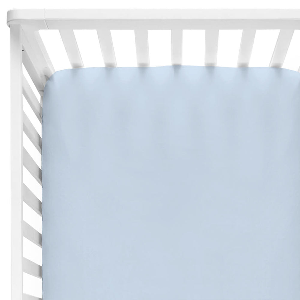baby blue solid crib sheet for boys 