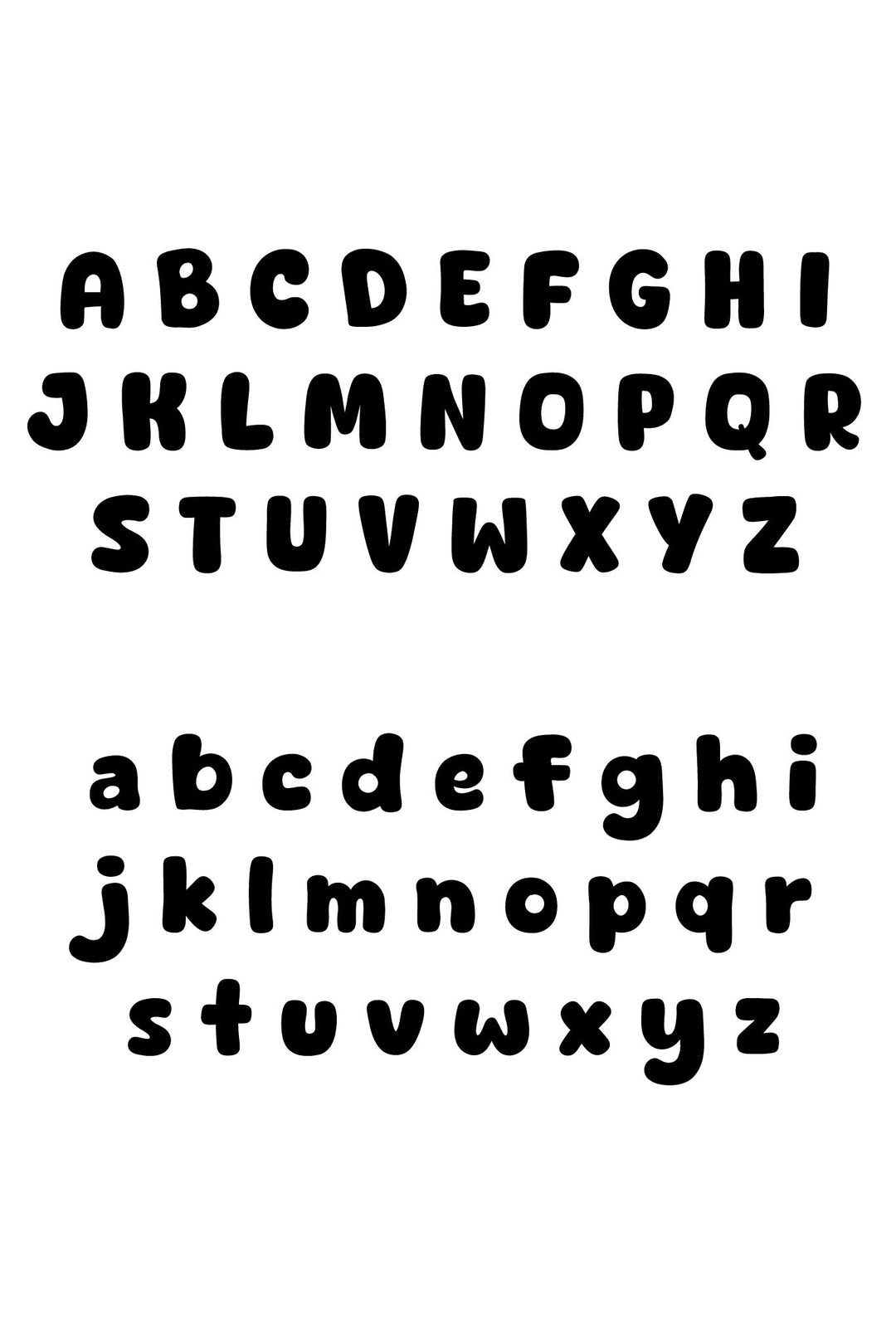 Cutie Dino embroidery font preview showing uppercase and lowercase alphabet letters for towel personalization