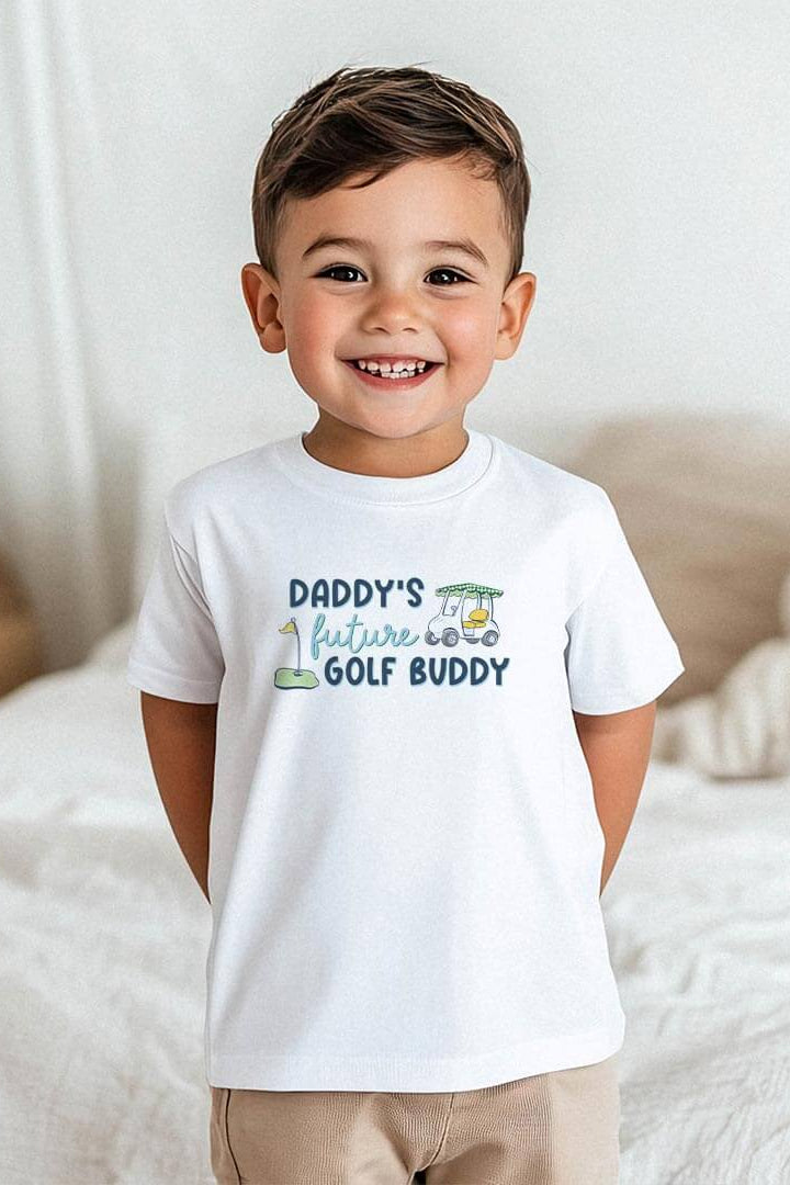 golf buddy white graphic tee with golf print for boys