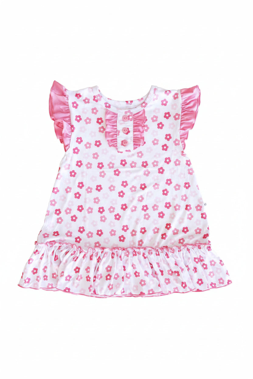 pink daisy nightgown for girls 